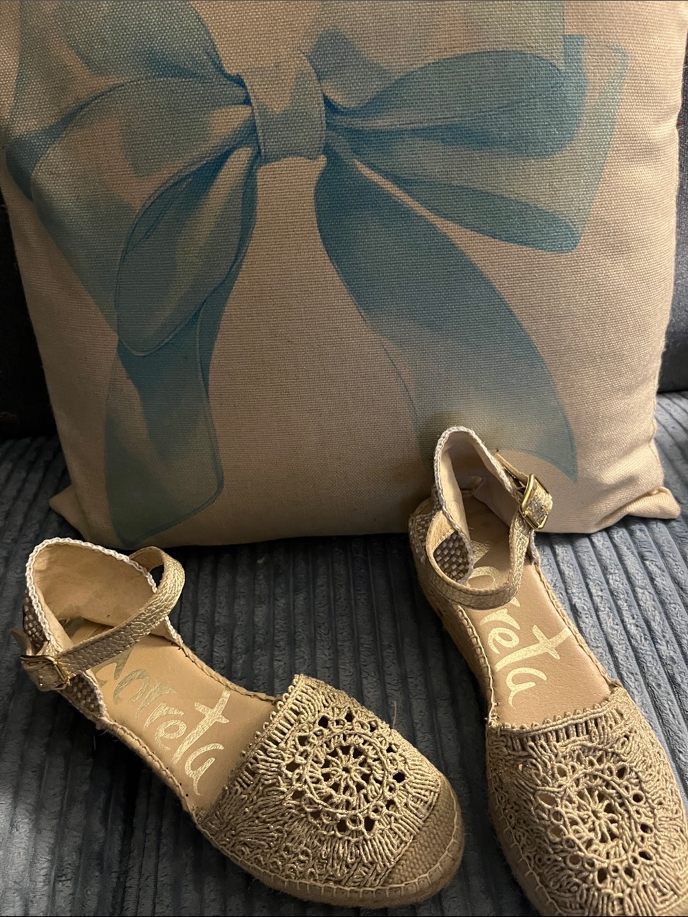 Crochet Ankle-Strap Espadrilles - Tan Women’s Espadrilles